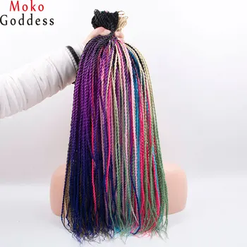 

Mokogoddes Ombre Blonde Hair 24 Inch 30 Stands/pack Crochet Braids Synthetic Senegalese Twist Braid Hair Extension
