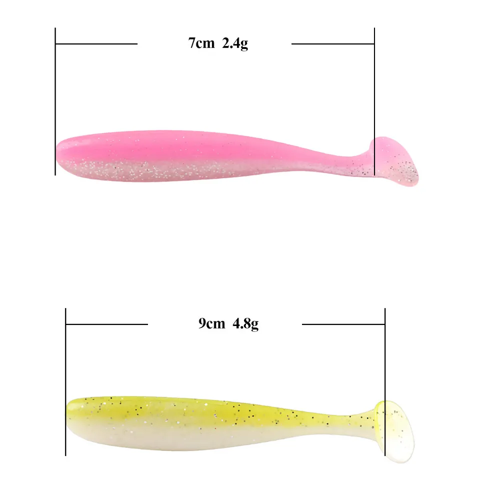 BASSKING Soft Lures Silicone Bait 7cm/2.4g 9cm/4.8g Goods for