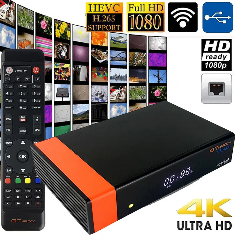 1 комплект спутниковый ТВ приемник Gtmedia V8 Nova HD 1080P DVB S2 декодер встроенный WIFI