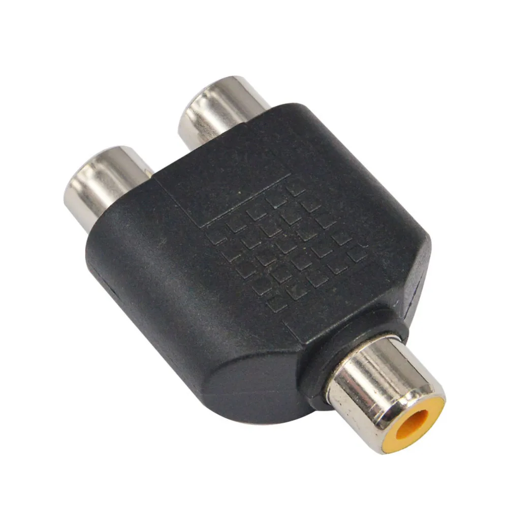 2 Pieces RCA Female to Dual Female Adapter 1 to 2 RCA Y Splitter Audio Converter AV Connector