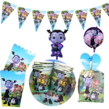 Vampirina menina tema festa suprimentos guardanapos placas copos decoração do casamento chá de bebê festa de aniversário conjunto de utensílios de mesa para meninas