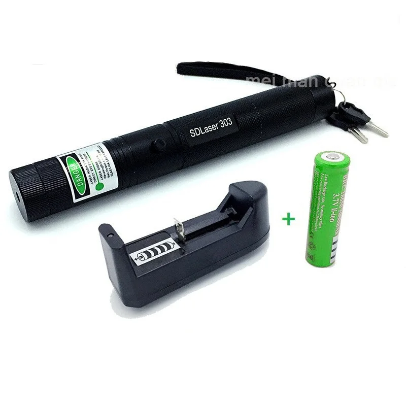 

Long distance High Power Green SD 303 Laser Pointer Powerful hunting Laser bore Sighter +18650 Battery+Charger