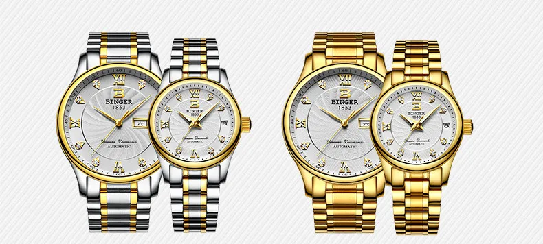 Automático Pulseira de Relógio Calendário Cristais de Relógio De Pulso