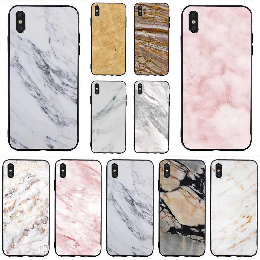 

Slim Pure Marble Phone Cover for iPhone 8 Case 7 Plus Xs Max XR X 6 6S 5S 5 SE Skin