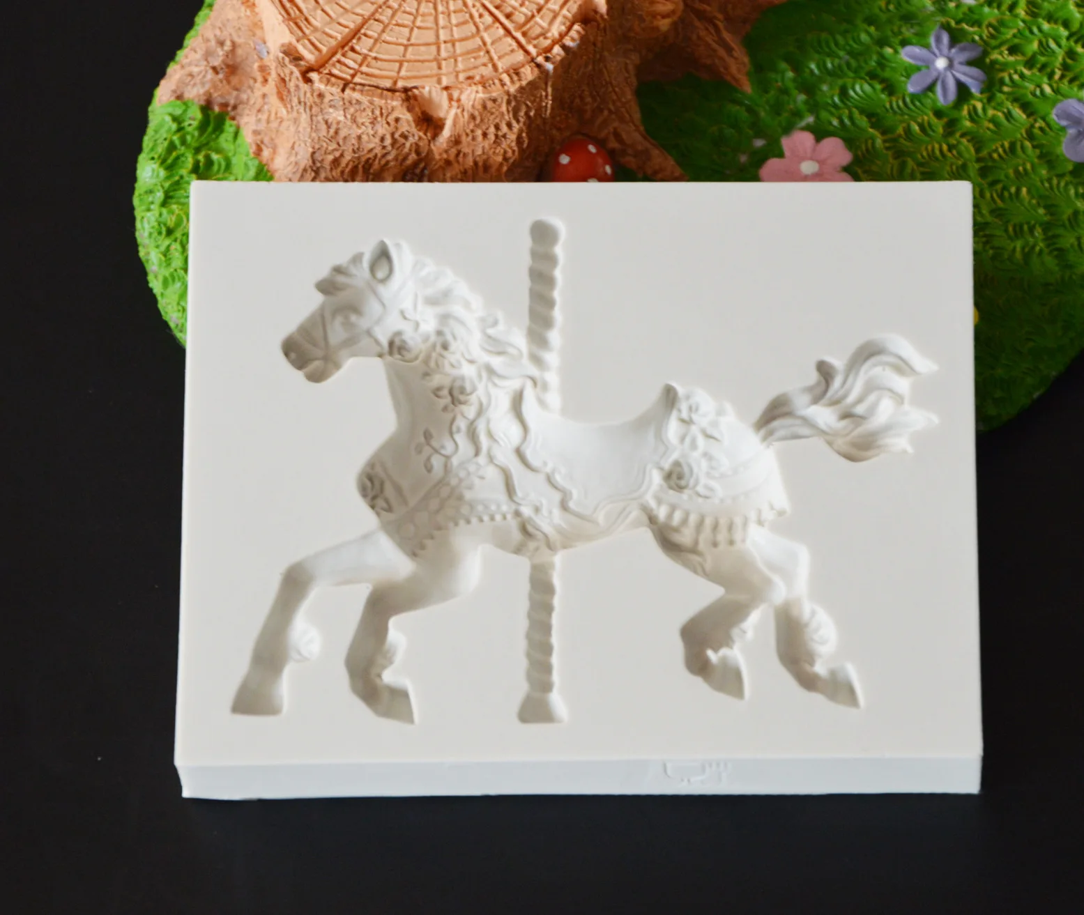 cockhorse silicone mold Trojans wooden horse cake mold quality hobbyhorse fondant cake mold E924