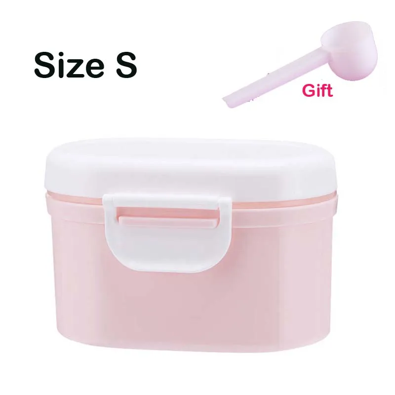 Baby's Independent Compartment Portable Milk Powder Storage Box Infant Unisex Snacking Travel Storage Box - Цвет: Pink Size S