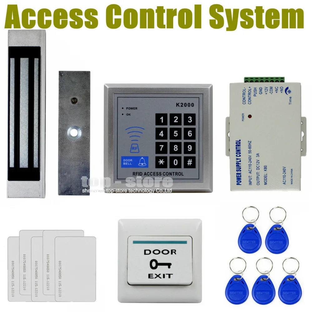 

DIYSECUR 125KHz Rfid Card Reader Keypad Door Access Control Security System Kit + 180Kg Electric Magnetic Lock Door Bell Button