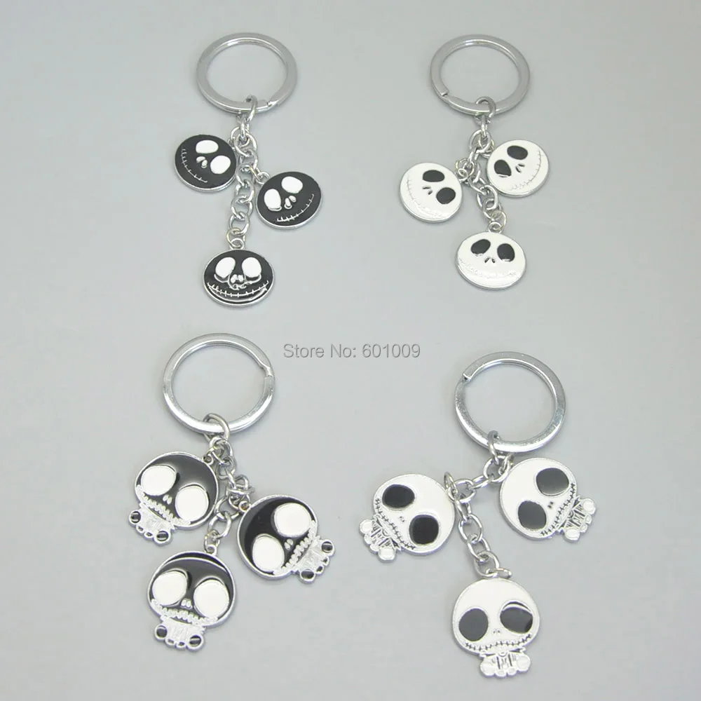 

4 Sytels New Jack Nightmare Before Christmas Keychain Cartoon Bag Charm Keyrings PCXB