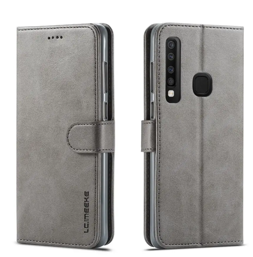 Gray Для samsung A90 A80 A60 A10 A30 M10 флип Fundas чехол Роскошный кожаный чехол-книжка из искусственной кожи чехол для Galaxy A20 A50 кошелек чехол для телефона - Цвет: Gray