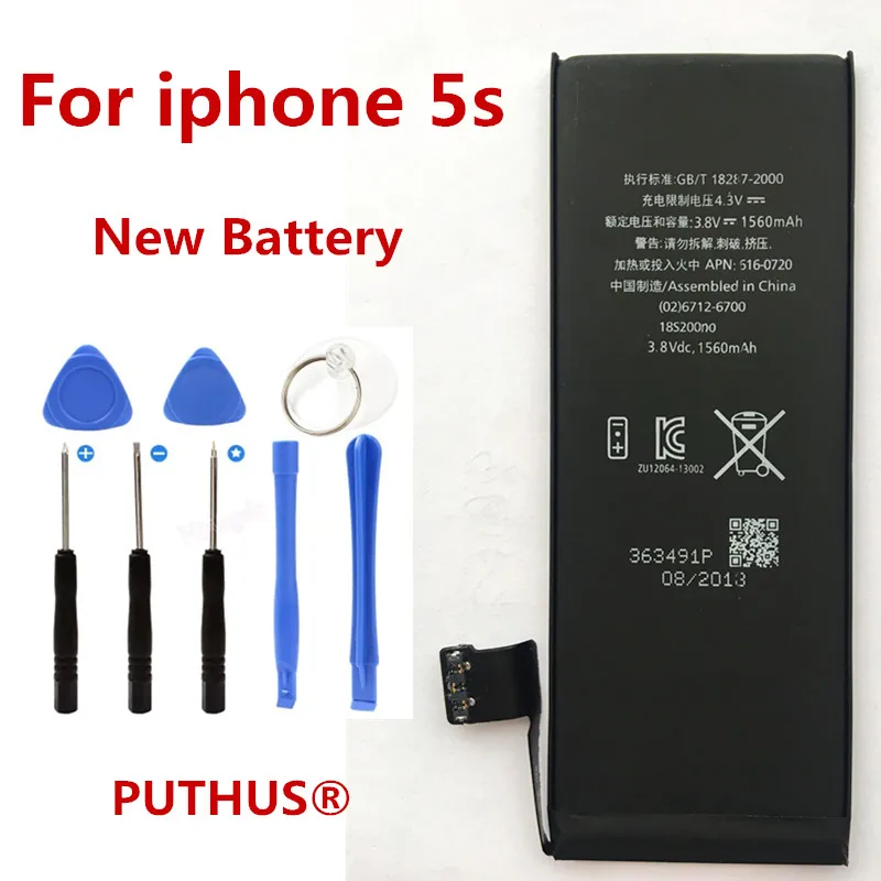 Для iphone 5s аккумулятор настоящий 1560mah Сменный аккумулятор для iphone 5s 5C с набором инструментов для ремонта
