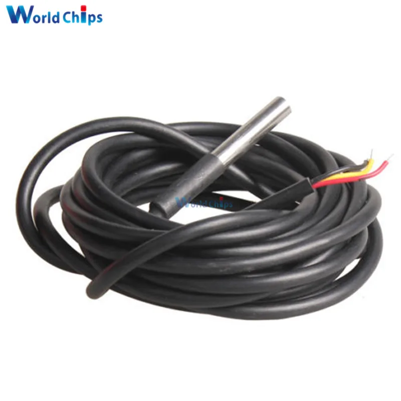 DS18B20 Waterproof Digital Thermal Probe 2.5M 250cm Cable for Sensor | Электронные компоненты и принадлежности