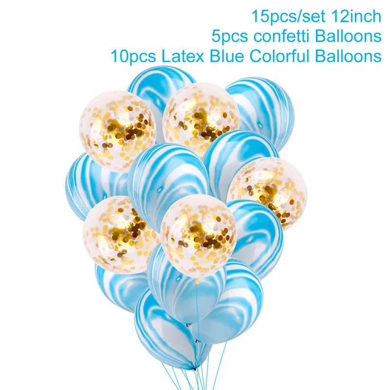 FENGRISE 1 день рождения украшения Детские шары-цифры 1 Первые воздушные шары для дня рождения шары с днем рождения ребенка душ мальчик девочка - Цвет: Blue Gold Confetti