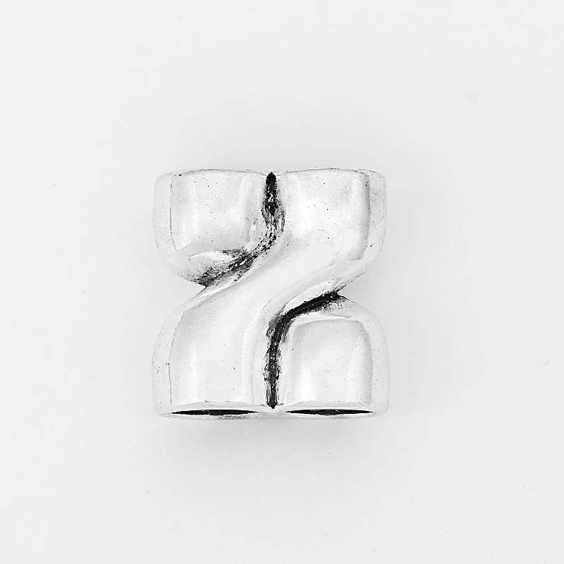 5 шт. античное серебро 10 мм двойные отверстия заглушки бусины ювелирных изделий для 10 мм или многониточный Круглый браслет из кожи шнур