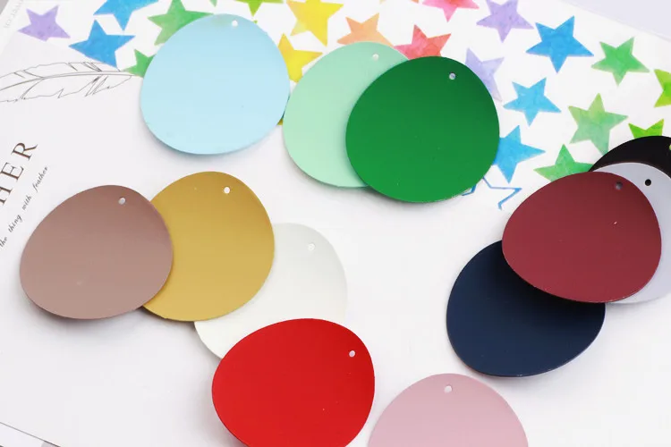 DIY earrings material inferior smooth color frosted rubber paint spraying circle pendant ring accessories circular pendant Jewelry Findings