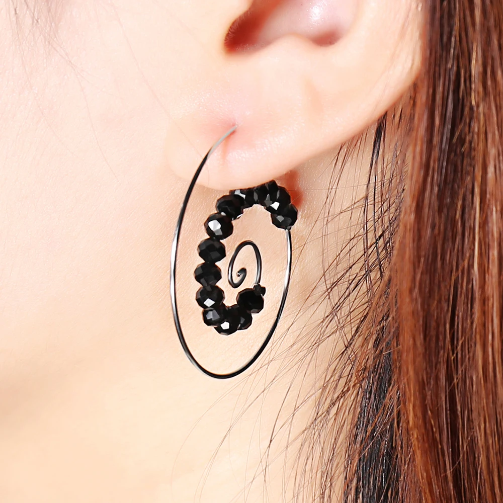 

Copper Silver Plated Double Spiral Earring Stud Women Fashion Jewelry