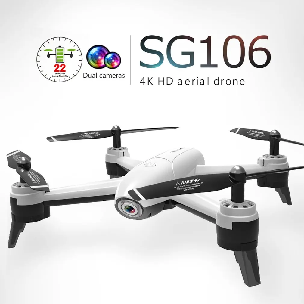 SG106 дрона с дистанционным управлением 4 K 1080 P 720 двойной Камера FPV WiFi оптическая потока в режиме реального времени видео с антенной RC Квадрокоптер беспилотный летательный аппарат Дрон Камера