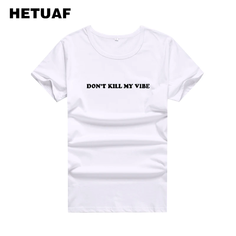 Футболка HETUAF женская в стиле Харадзюку топ с принтом Don KILL MY VIBE Повседневная