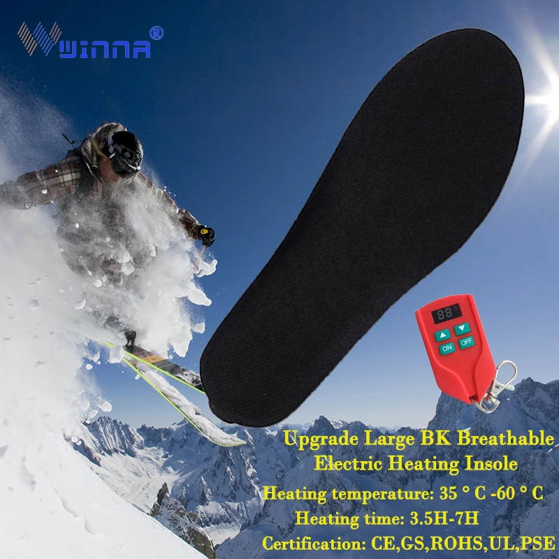 

USB Electric Heating Insole Red Black BK Fabric Breathable Warming In Winter Heating Pads Unisex Outdoor Sports Thermal Insoles