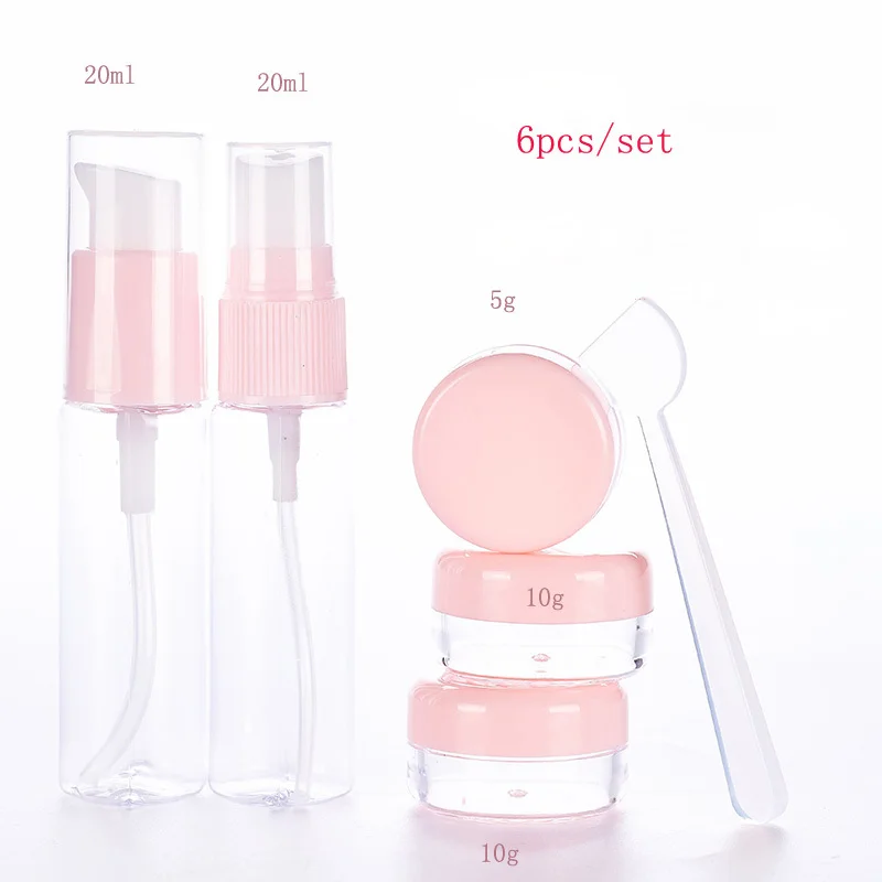 

wholesale 6pcs/set Refillable Travel Bottles Set Package Cosmetics Makeup Tools set free shipping