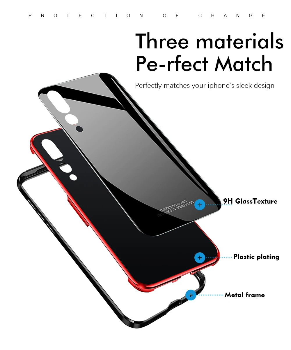 Ascromy For Huawei P20 Pro Case Metal Bumper Tempered Glass Back Cover For Huawei P 20 P20pro Funda Shockproof Coque Accessories (7)