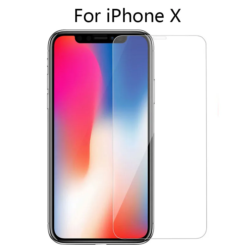 Закаленное стекло для iPhone X XS MAX XR Защитная пленка для экрана для iPhone 11 pro max Защитное стекло для iPhone XS max 6 6s 7 8 X - Цвет: For iPhone X