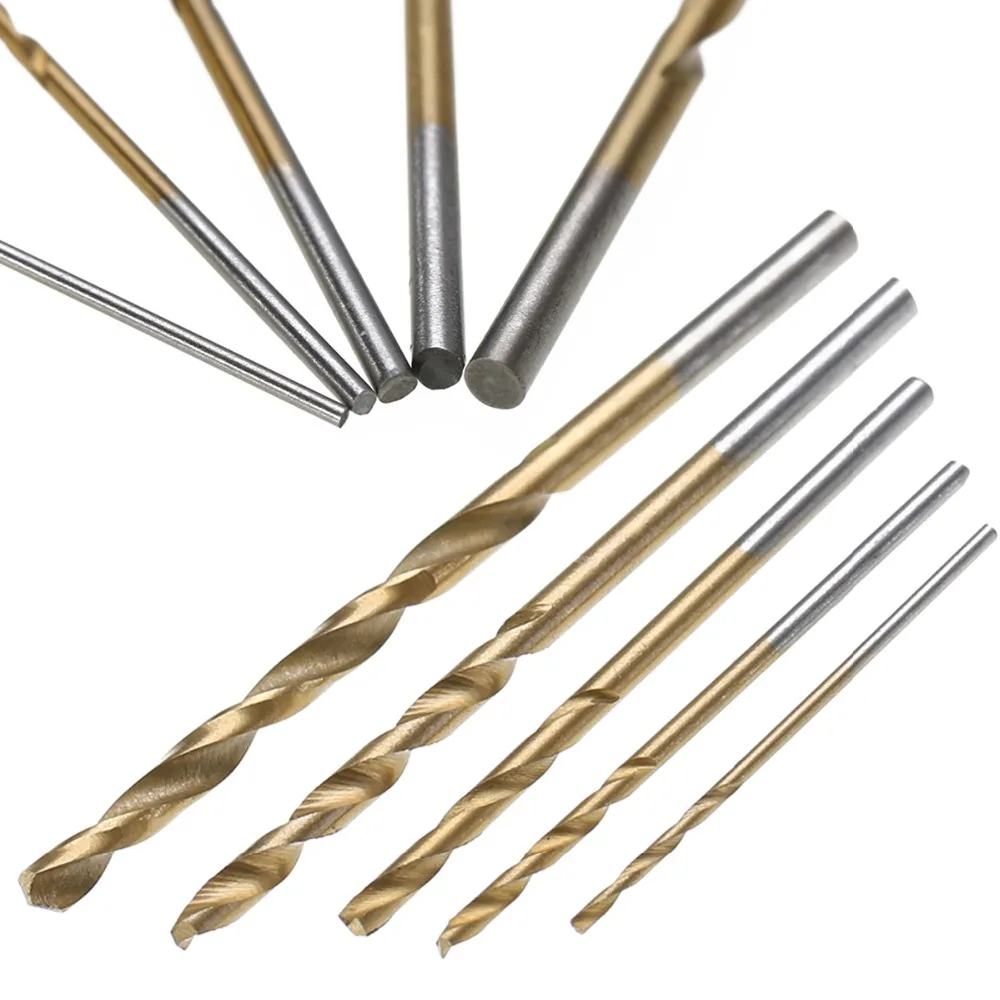50pcs HSS High Steel Titanium beschichtet Bohrer Holz Werkzeug 1/1.5/2/2.5/3 mm 