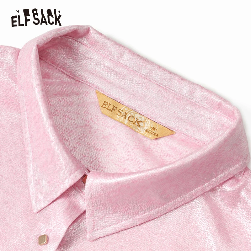  ELFSACK Loose Solid Women Blouses Fashion Butterfly Sleeve Woman Shirts Sweet Elegant Pink Femme Bl