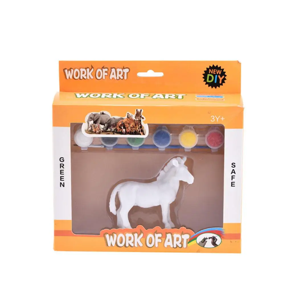 Graffiti wild horse DIY Окрашенные имитирующие Животные Моделирование дети обучающая игра граффити моделирование окрашенная игрушка животное - Цвет: Graffiti wild horse