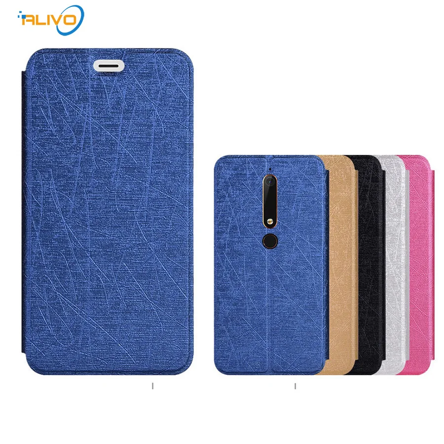 

For Nokia 6 2018 Leather Flip Cover Silicone Phone Case for Nokia 6.1 Cover Back Case For Nokia 6 2018 TA-1068 TA-1050 TA-1043