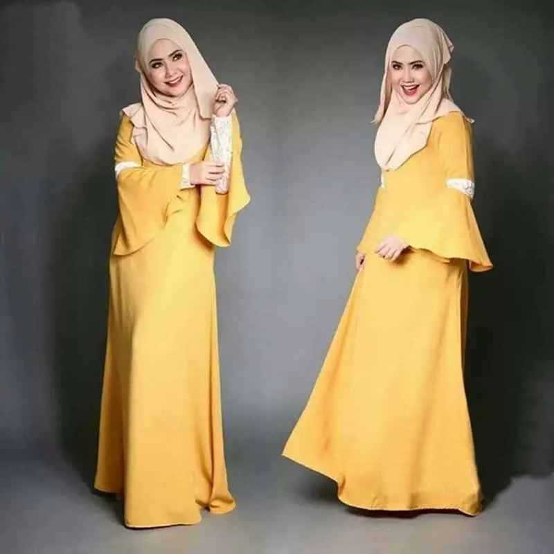 Новый мусульманский abaya платье турецкое Для женщин зеленый Костюмы модный