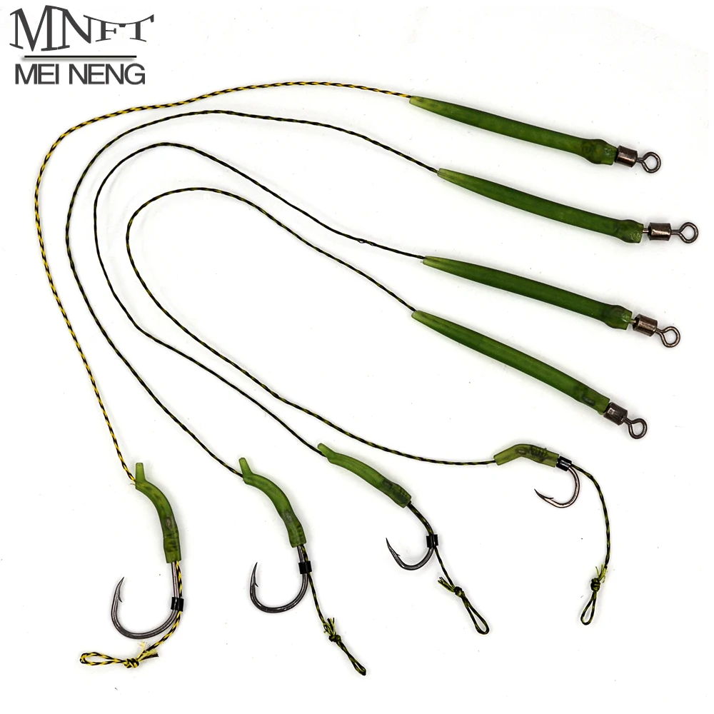 

MNFT 8Pcs Carp Fishing Ready Tied Hair Chod Rigs Made Hair Combination Teflon Barbed Hooks Sizes 2# 4# 6# 8#