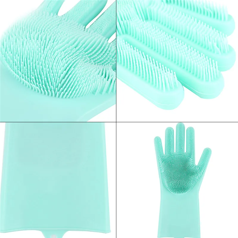 Прямая поставка, пара,, волшебные силиконовые перчатки для мытья посуды, силиконовые перчатки для мытья посуды с чистящей щеткой, кухонные аксессуары