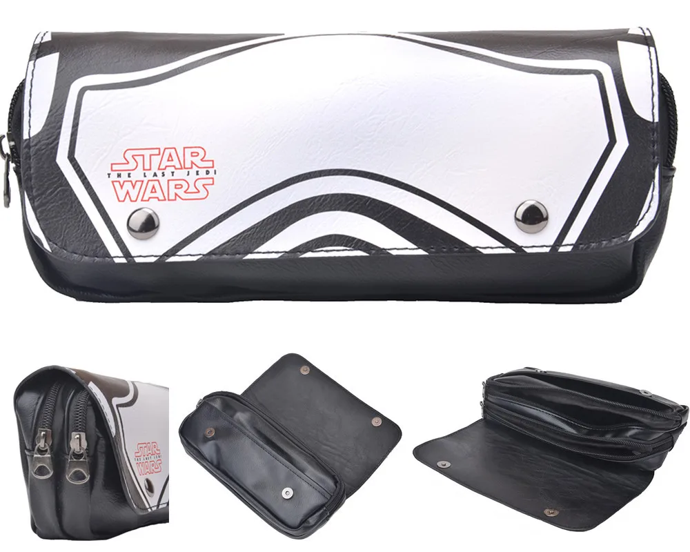 

Kid's Star wars Leather pencil case High Quality Pencil Bag Student Stationery Bag Zipper school pen bag Makeup Case
