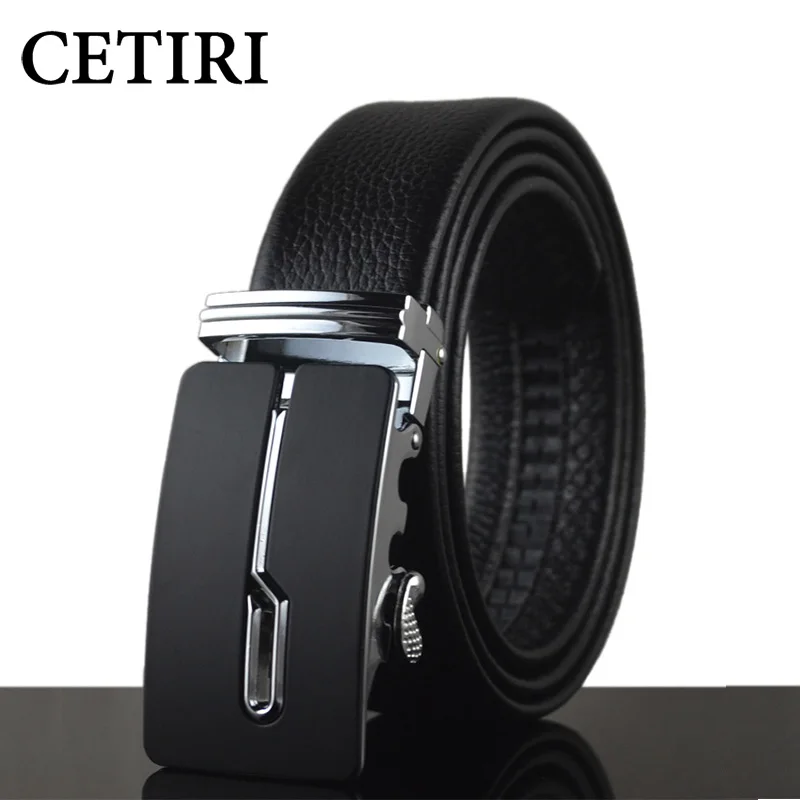 

CETIRI luxury brand men belt leather belt mens casual high quality belt male Fashion designer jeans ratchet belts black brown