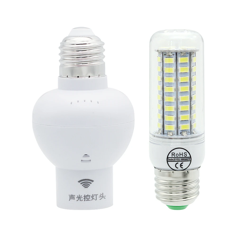 

LED E27 Sound Voice Control Lamp Holder Sensor Switch E27 Screw Lamp Bulb Base Socket Suitable For AC85-265V LED Light Bulb