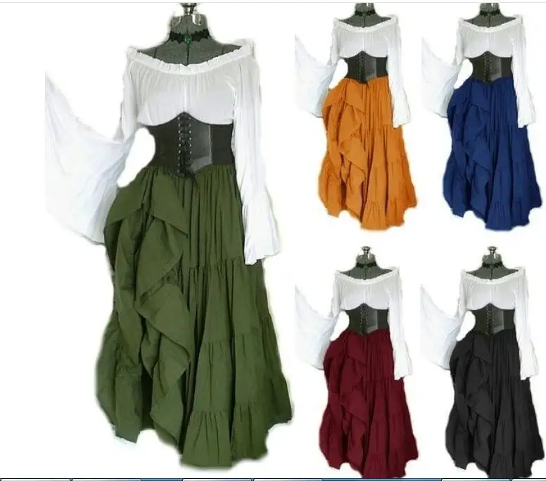 

xxxxxl Europe Woman Palace Court Princess Dress Elegant Ball Gown Collar Lace Renaissance Medieval Dress Cosplay Costumes