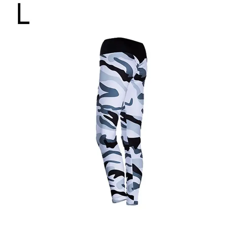 Белый Камуфляж Высокоэластичный, для фитнеса облегающие леггинсы с принтом спортивная одежда для бега Спортивные штаны Для Женщин Йога Брюки быстросохнущая тренировочные штаны - Цвет: Белый