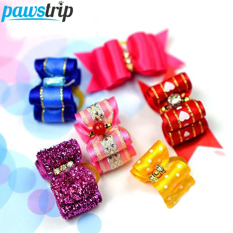 

5pcs/lot Bling Dog Hair Bows Clip Cute Princess Dog Hairpin Pet Grooming Accessories For Small Dogs 3.5*2.0cm