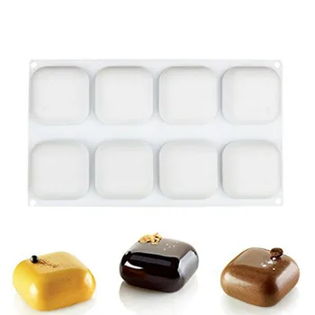 

1PCS Silicone 8 Cavity Square Shape Cake Mold for Baking Dessert Ice-Creams Mousse Mould Decorating Tools