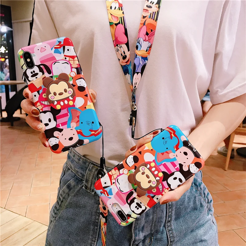 

3pcs Sam S10 plus toy Zoo case, Cute Cartoon Soft back case For Samsung S9 S8 note8 note 9 A8S A9S +stander+Strap