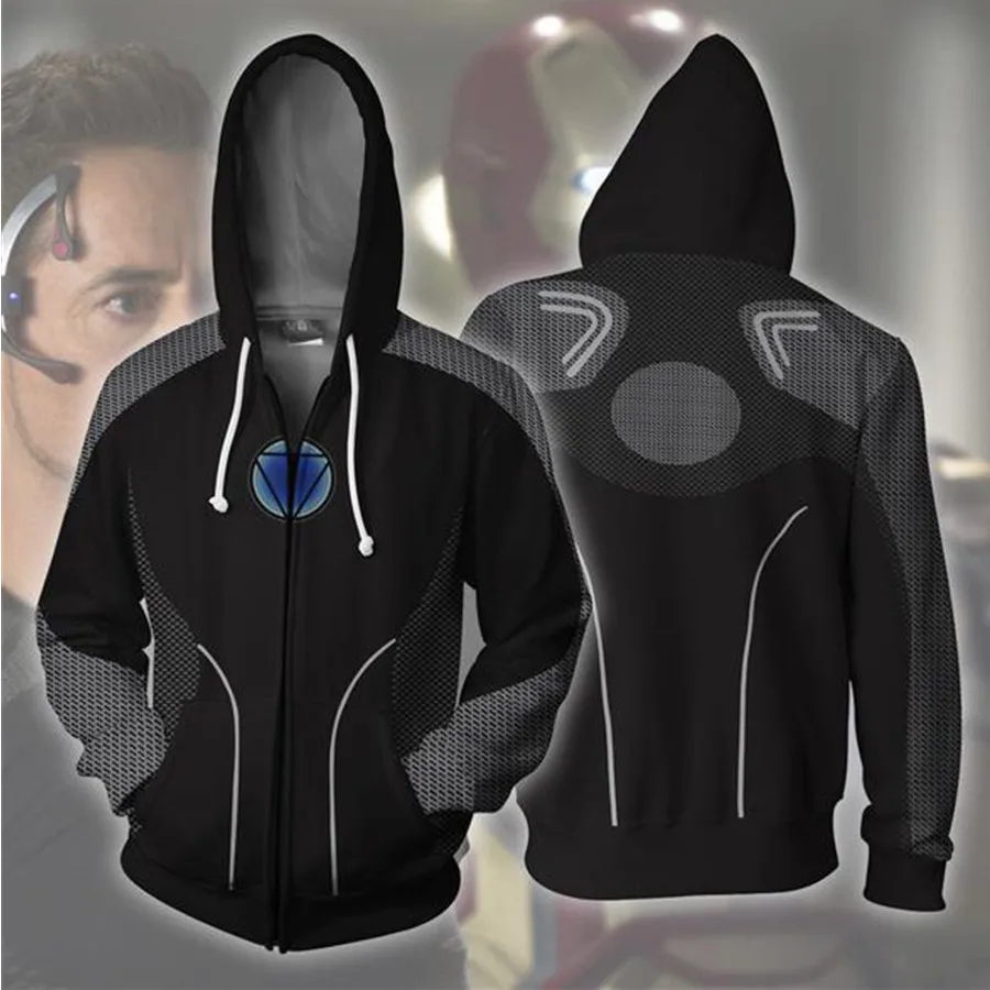 

The Avengers Tony Stark Cosplay Iron Man Anime Hoodie Costume Sweatshirt Jacket Coats Men and Women New