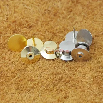 

50 pcs Plated Locking Tie Tac Tack guard 10mm Pin Clutch Backs Brass F206