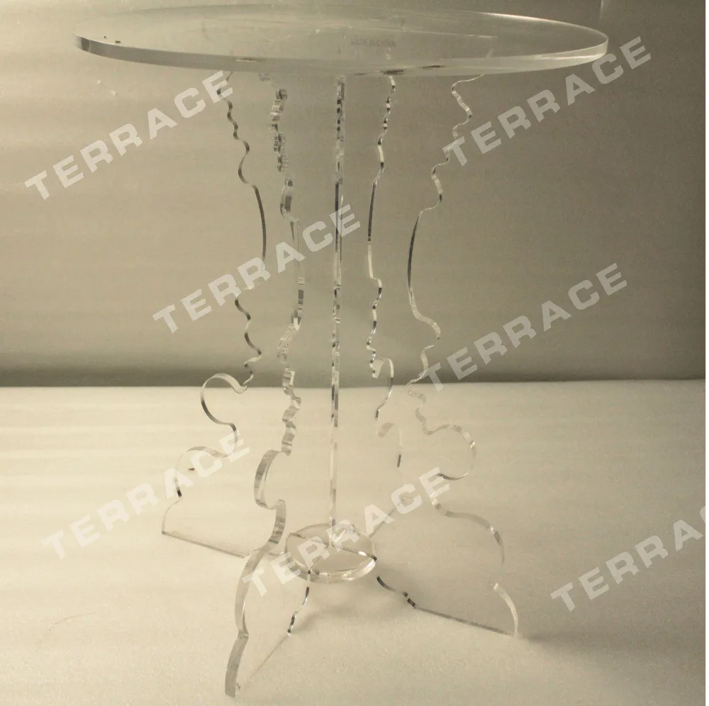 (FREE SHIPPING) Vantage Acrylic Coffee Table,Round Lucite Accent Tables Unfolded