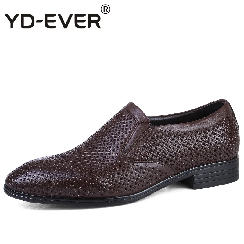 YD EVER 100 genuine leather men shoes handmade plus size breathable