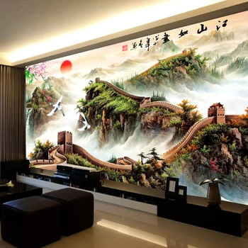 

Cross stitch printing Great Wall Cross Stitch Picturesque printing New Living Room Landscape Great Wall full of embroidery