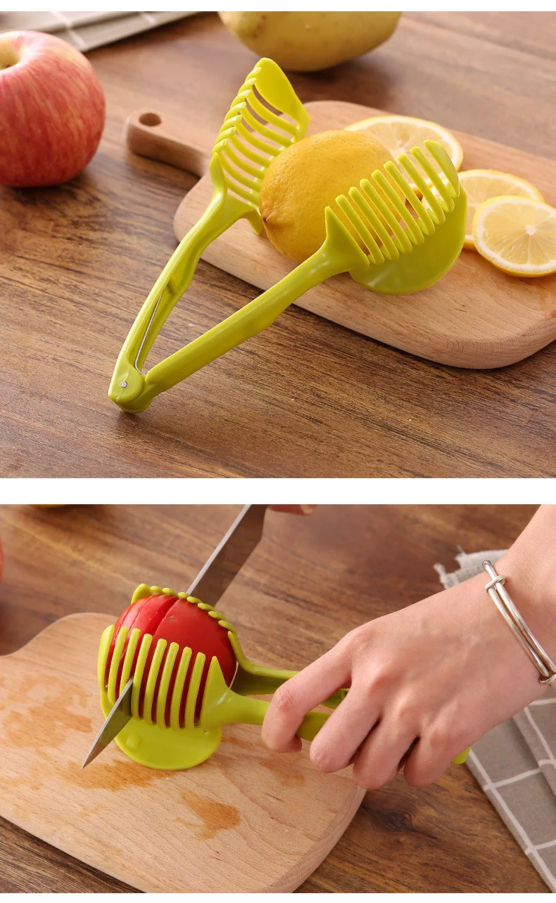 Картофель лимон нож для томатов держатель слайсер портативный многофункциональный хлеб клип кухонные аксессуары инструменты для приготовления пищи, чтобы предотвратить