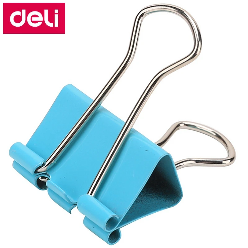 24PCS/BOX Deli 8553 binder clips 1-1/4" (32mm) color clips paper documents
