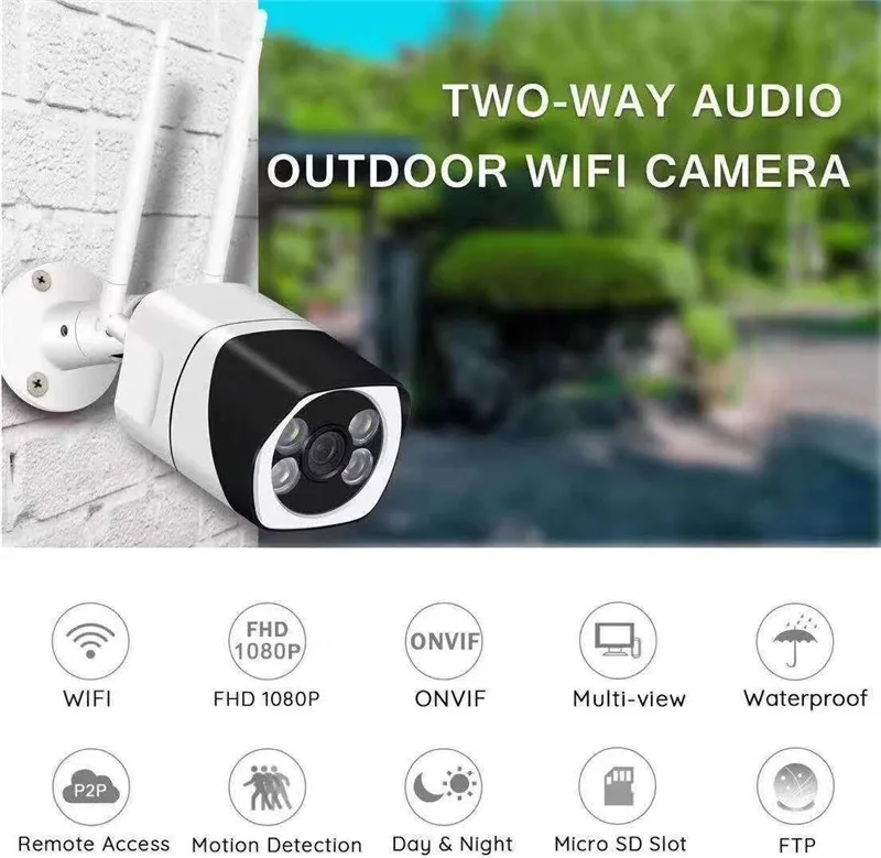 

720/1080p Outdoor Water-proof Wireless Intercom WIFI IP Bullet Camera
