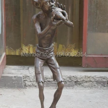 3" Большой Бронзовый Мраморный ИСКУССТВО статуя Удар рог эльф