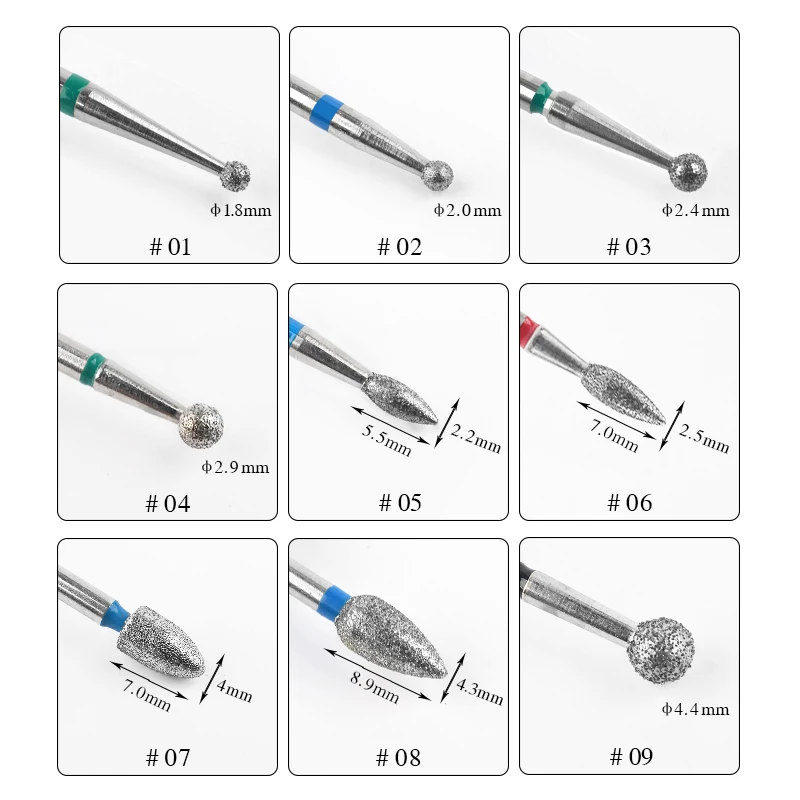 17 типов алмазных сверл для ногтей 3/32 фреза роторные пилки для ногтей для педикюра маникюрные электрические станки инструменты